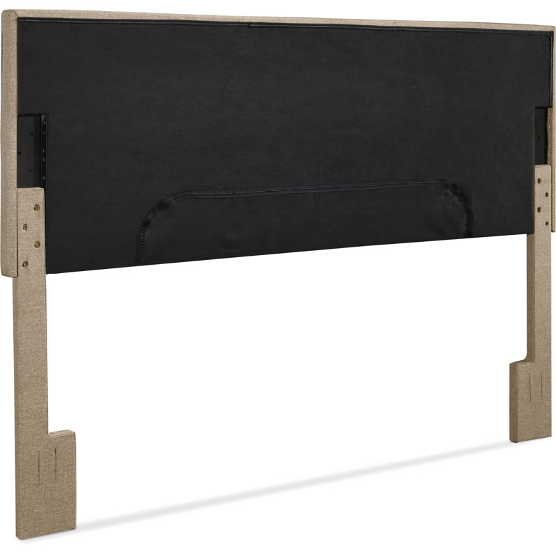 Serta Palisades Modern Tufted Design Upholstered Padded Headboard with Adjustable Height Frame, King, Light Brown