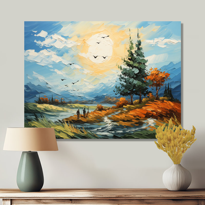 «The Swaying Cypress Pointillism VII - Vangogh», reproduction d'art métallique traditionnelle, H 24 po x l 32 po