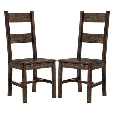2 chaises à dossier brun doré rustique pour salle à manger - rustique, couleur, bois d'hévéa, 41,14 po x 18,5 po x 21,82 po, capacité de charge de 300 lb, 2 pièces intérieur, brun, H 41,14 po x l 18,5 po x P 21,82 po, poids