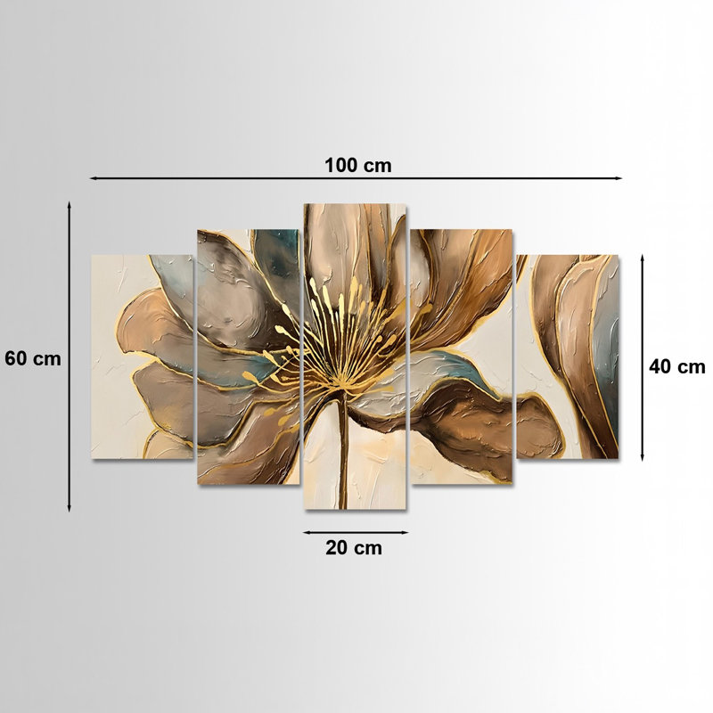 Superbe ensemble d'art mural décoratif en bois aggloméré 5 pièces, 39,4 x 23,6 pouces | 100% panneau de fibres à densité moyenne avec une épaisseur de 0,1 pouce, impression numérique UV | Parfait pour le salon, la chambre à coucher et le bureau, avec un design élégant et accrocheur