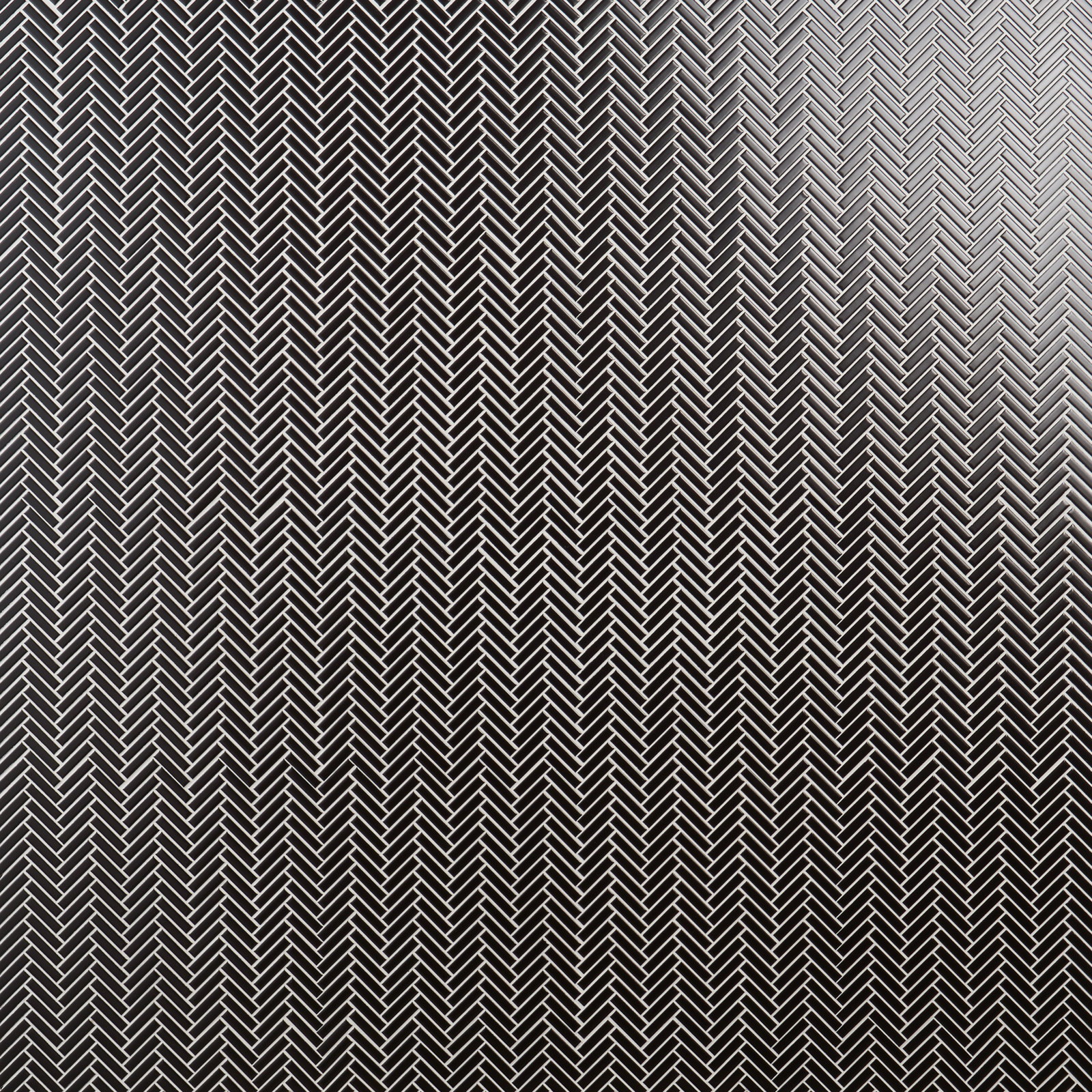 11" x 11" Porcelain Mosaic Tile, Black Matte