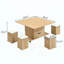 Table basse multifonctionnelle à plateau relevable avec rangement caché et tabourets, table centrale moderne multifonctionnelle avec 4 tabourets et roulettes, pour les espaces de vie modernes-698865823