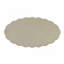 Table basse ovale avec tablette inférieure, blanc antique