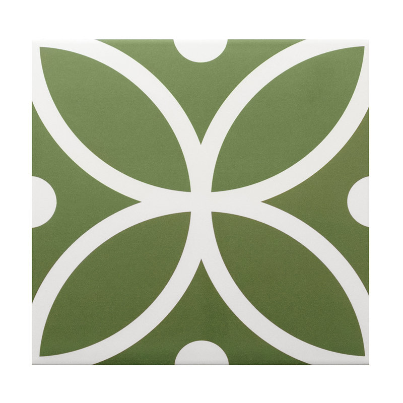 Carreaux de sol et muraux en porcelaine à motif géométrique d'environ 20 x 20 cm, Bergen Verde