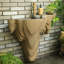 Lavabo mural de jardin en pierre reconstituée, lavabo extérieur en forme de rocaille