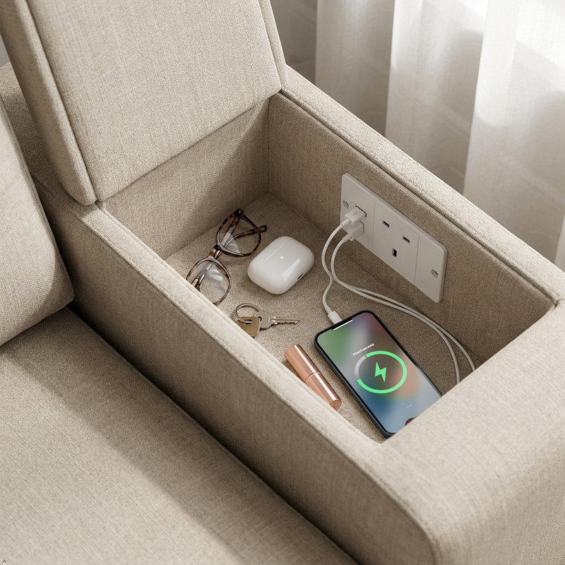 Recessed Power Outlet with USB-C & USB-A Ports, Flush Mount Built-in Desk Power Strip with 1 AC Socket for Furniture Countertop