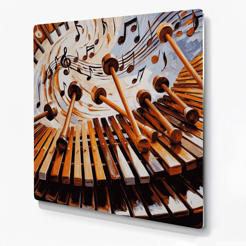 Art musical noir Marimba, H 8 po x l 8 po