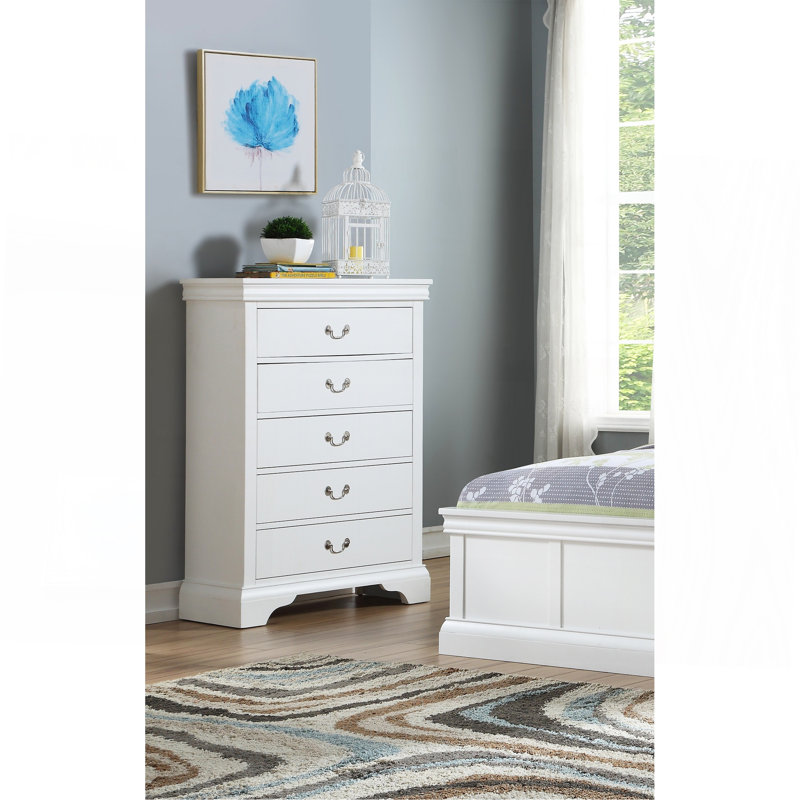Commode de chambre moderne avec plusieurs options de rangement et design élégant, Argent argent, Blanc