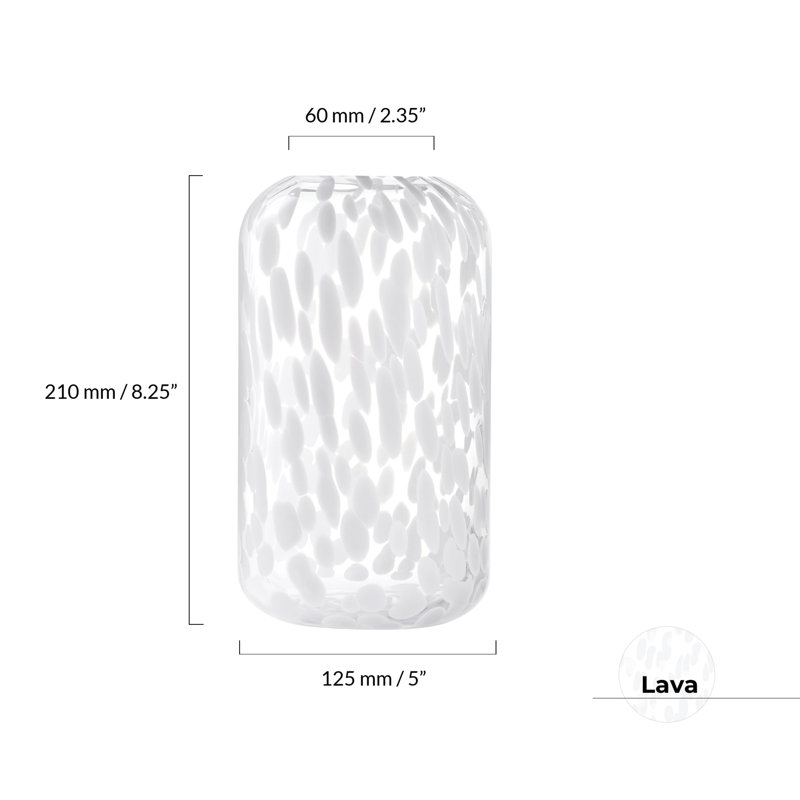 Pearsonville Handmade Glass Table Vase, White