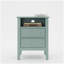 Table de chevet cannelée verte 18 po avec 2 tiroirs, table de chevet de chambre à coucher moderne, table de bout avec canapé et rangement-129366152-129366150