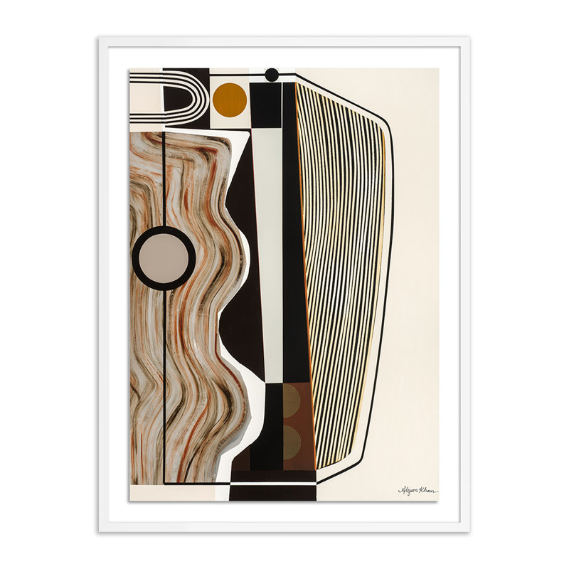 Mining Operation Painting by Alyson Khan, White/Neutral Framed, 48" H x 36" W