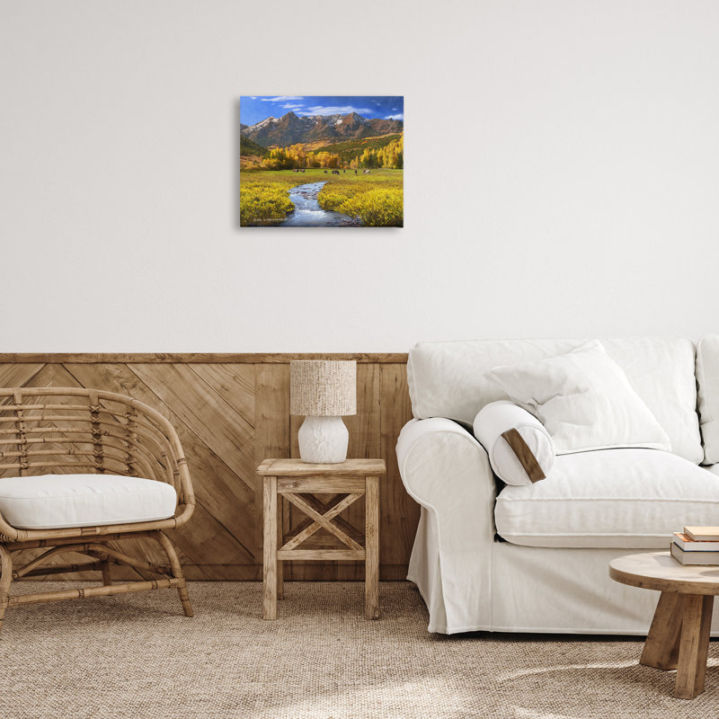 Art mural sur toile Horse Ranch Autumn View par Chris Vest, H 16 po x l 20 po