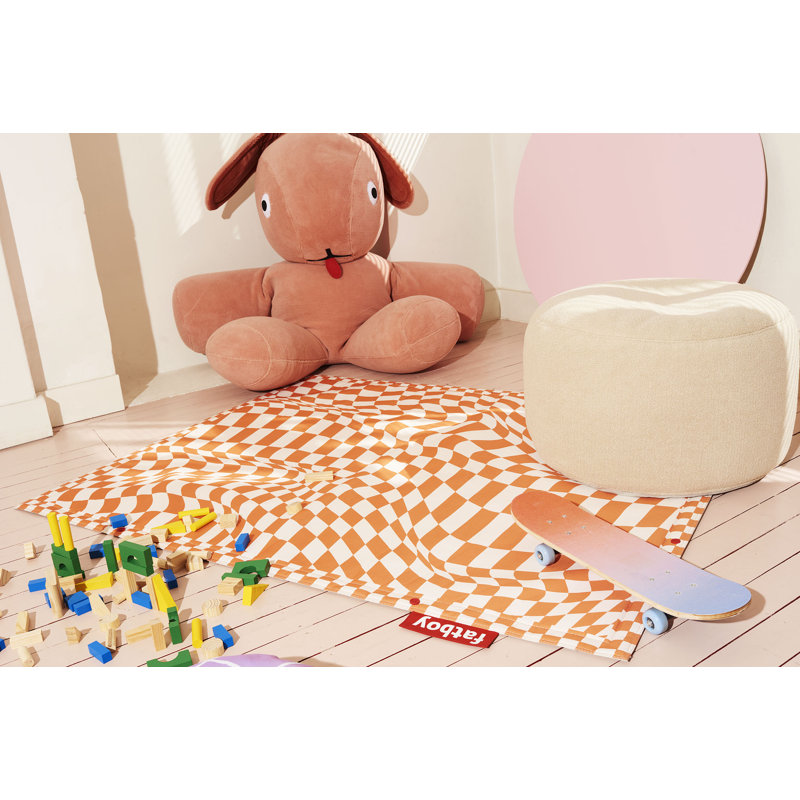 Point Large Sherpa Pouf, Ecru Sherpa