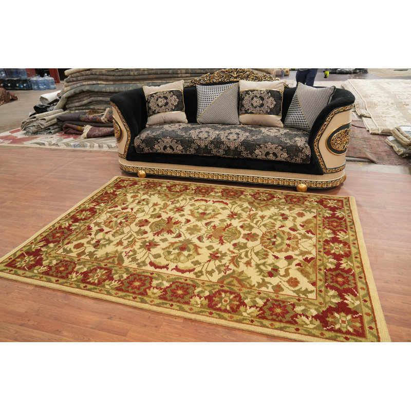 Tapis indien en laine fait à la main 6 x 8 po