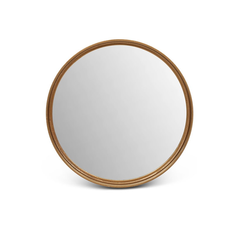 Samar Round Mirror, Antique Brass, 39" H x 39" W