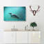 Solo Swimming Penguin In Abstract - Wrapped Canvas-55339444