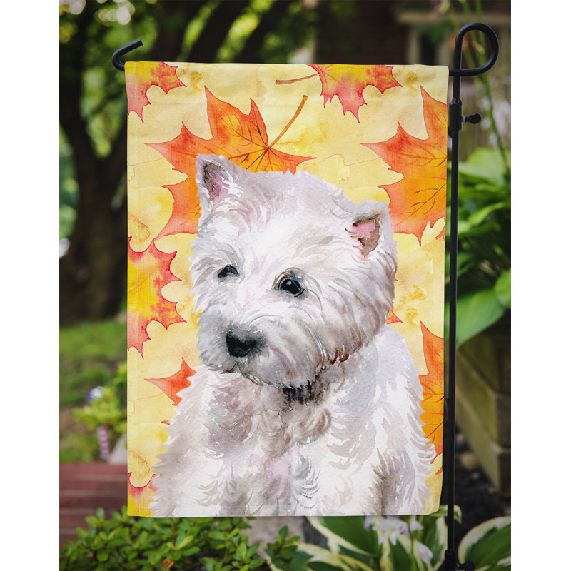 Automne 2 côtés en polyester 15 x 11 po drapeau de jardin, Westie gris