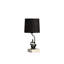 Matériau en polyrésine d'une lampe de table moderne de 20,5 po en forme de lecteur (assise sur une pile de livres grise)