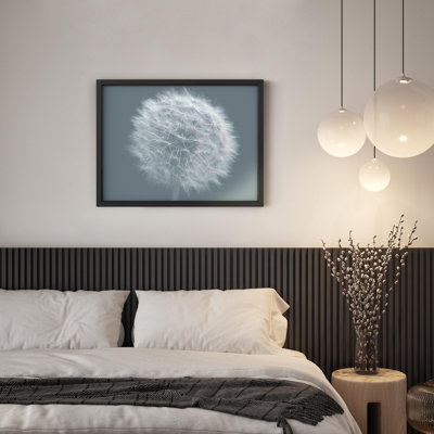 Petit pissenlit blanc sur fond bleu, plantes botaniques, Illustration moderne, petit décor, œuvre d'art moderne