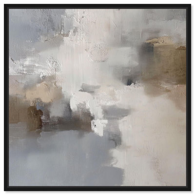 Décoration murale minimaliste Gesso Impressions II par Art Remedy, cadre noir, 24 x 24