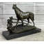 Sculpture trotteuse Thoroughbread en bronze fabriquée à la main par Lost Wax Method Decor