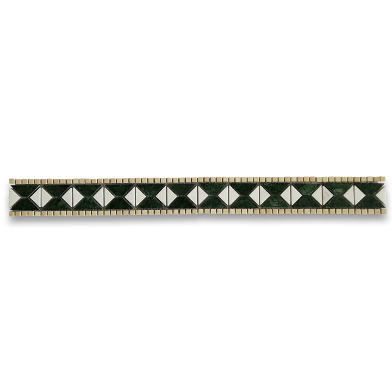 Carreau de mosaïque en marbre 2,4 po x 12 po