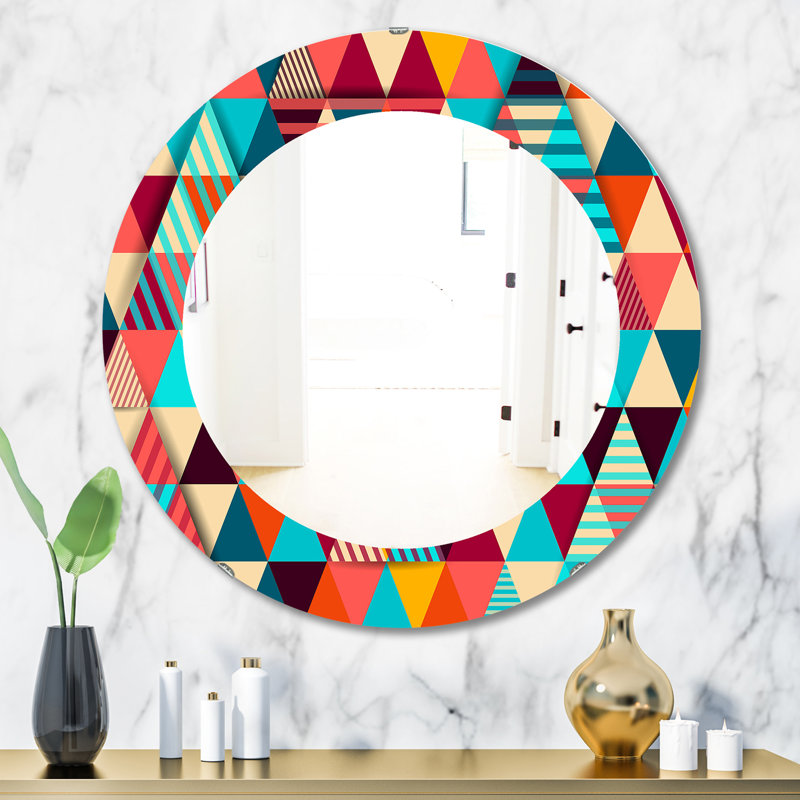 Miroir mural triangulaire Colourfields 35, H 31,5 po x l 23,7 po