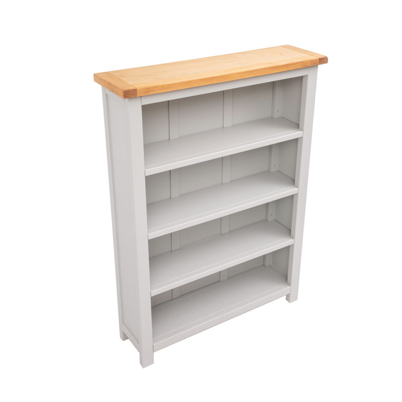 Venice 120cm H Standard Bookcase, (4 Shelves) 120cm H x 89cm W x 25cm D, Light Grey