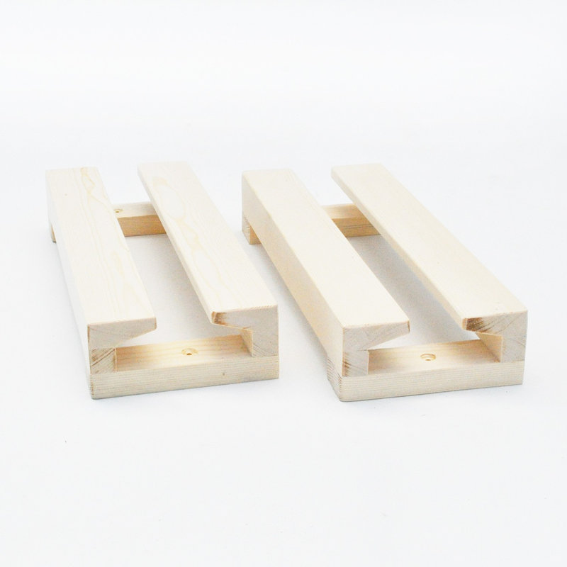 2 Piece Solid Wood Accent Shelf