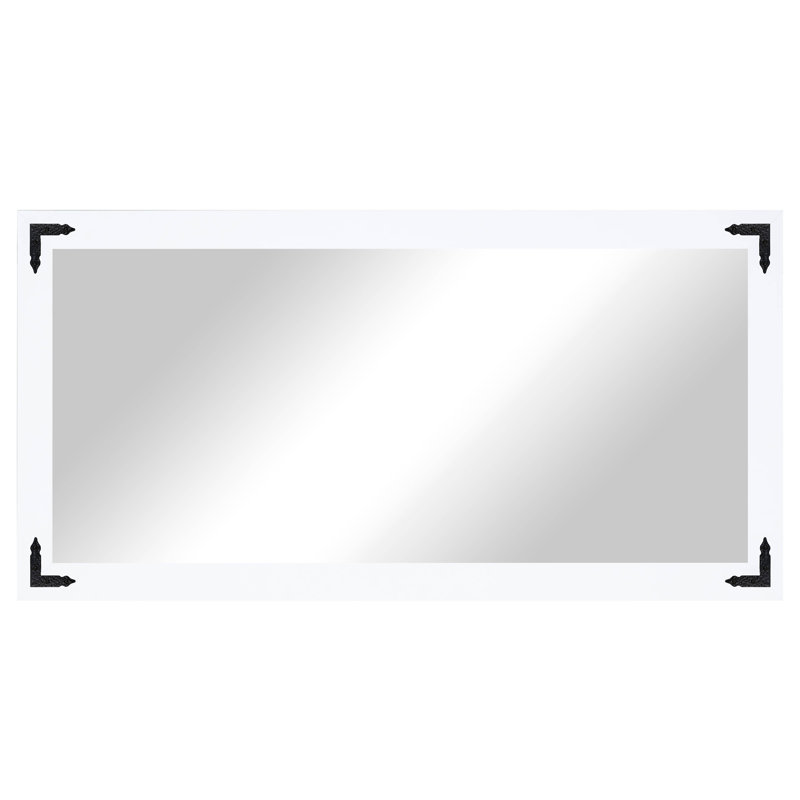 Heavner Flat Wall Mirror, 35.5" H x 23.5" W, White