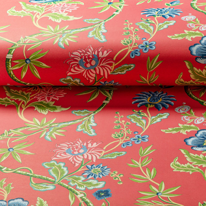 Louverne Veronique 33' L x 32" W Wallpaper Roll, Red