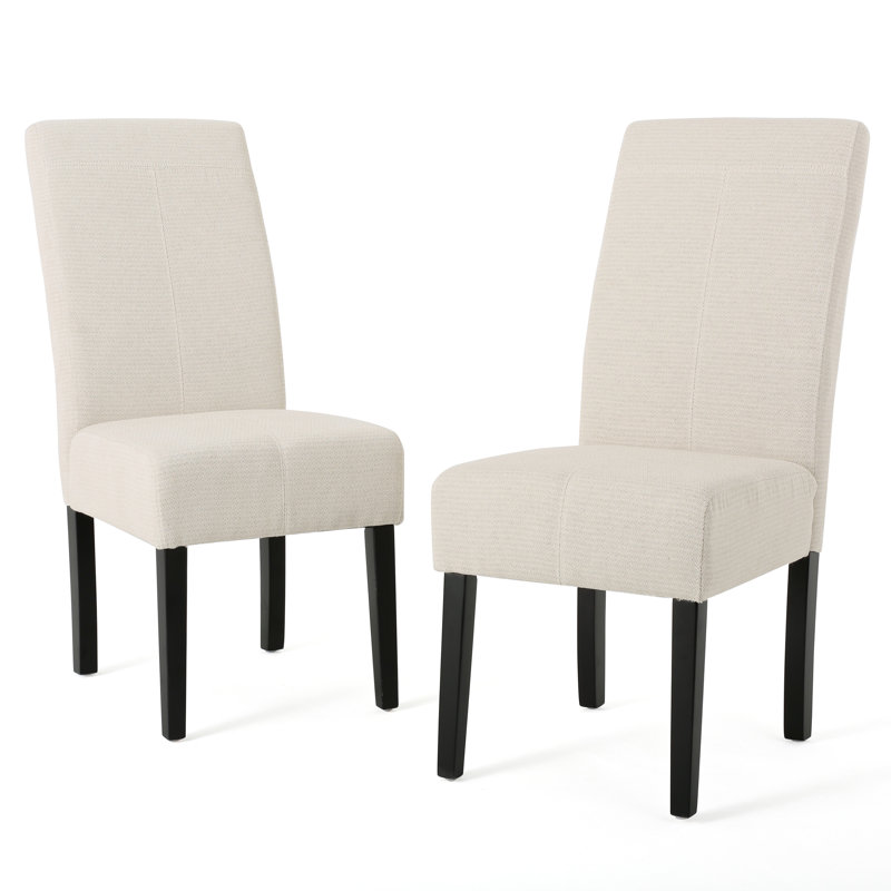 Chaises de salle à manger rembourrées Kashauna, Blanc