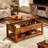 Sparta 47.3'' Lift Top Extendable Coffee Table With Hidden Storage & Open Shelf, Lift Top Coffee Table with Stable Legs, Square Living Room Table with Storage-88633446