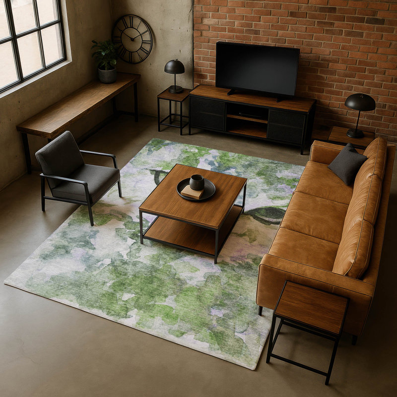 Premium Machine Washable Mayfield AMF2274 Animal Rug, Green, 3' x 5'