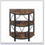 Table de bout de style demi-lune 23,62 po à 3 niveaux avec tablettes de rangement, peu encombrante et élégante pour le salon, la chambre à coucher et le vestibule