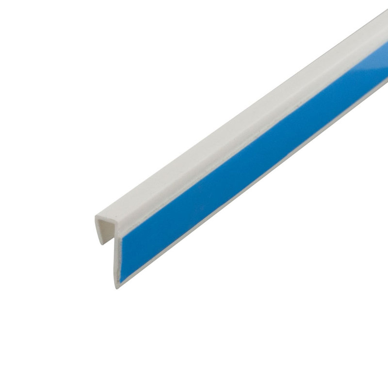 Styrène 1/8 po | Capuchon moulé avec adhésif | Ensemble pro: (5) pièces longues de 96 po, Blanc