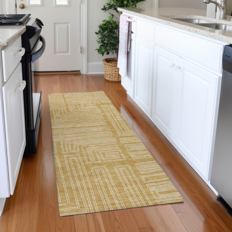 Premium Machine Washable Harrietstown AMF1045 Geometric Rug, Runner 2'3" x 7'6"