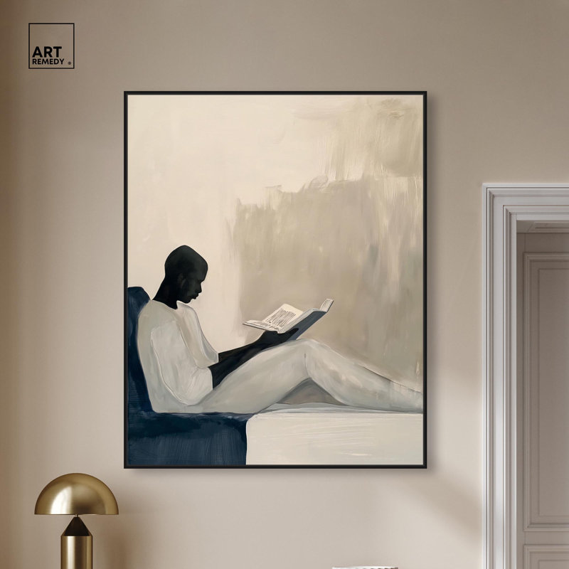 Void Reader I, Modern Boho Art par Art Remedy, H 46 po x l 37 po, Cadre noir