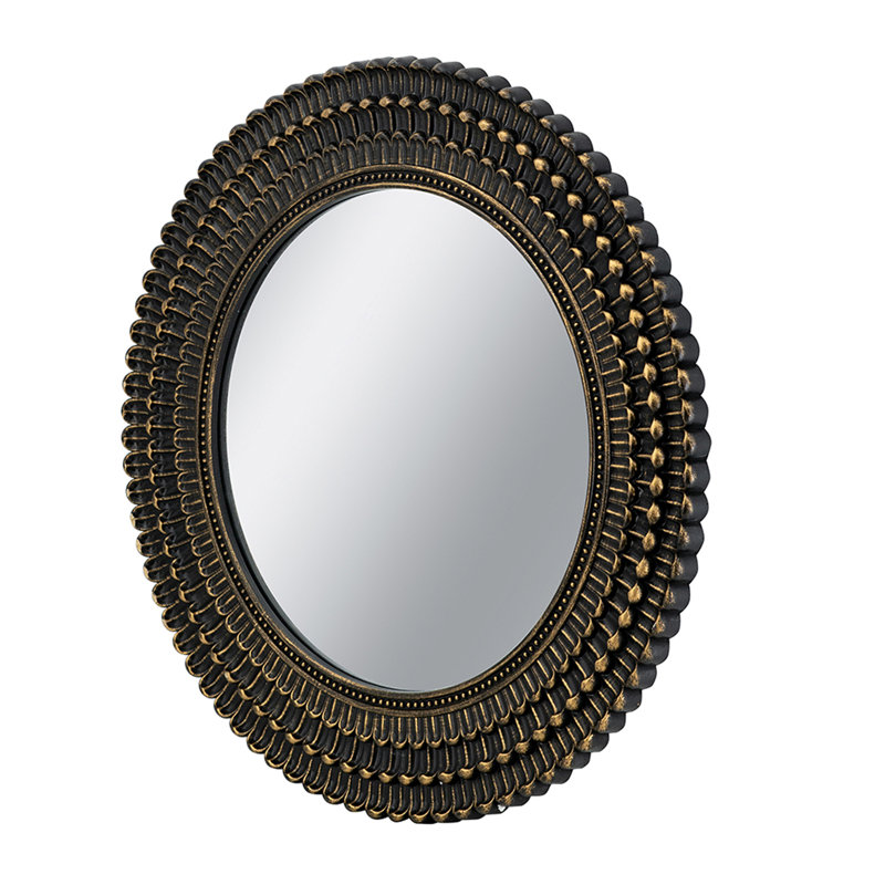 Exquis miroir décoratif rond en bois avec texture tissée, une magnifique pièce décorative pour tout intérieur