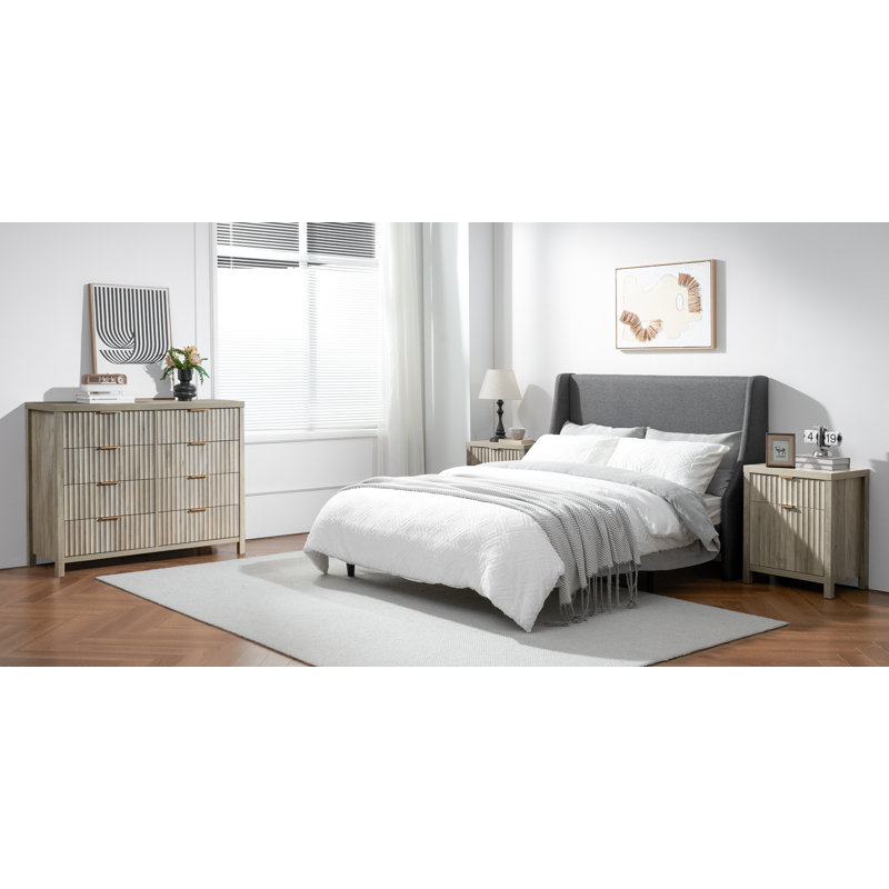  Arrilla 3 Piece Bedroom Set, Greige Oak