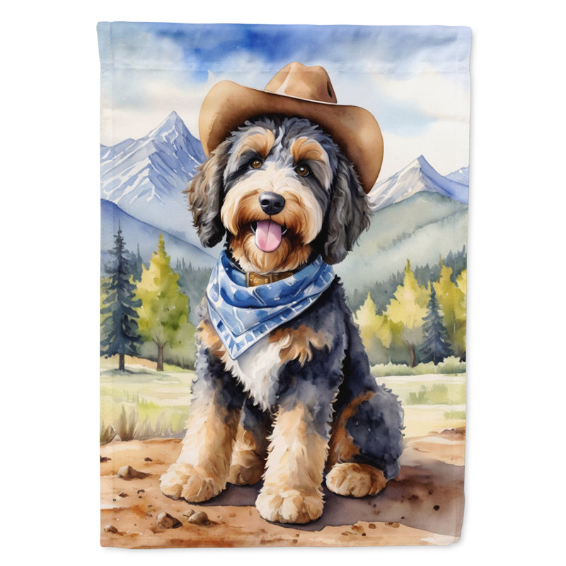 Drapeau Cowboy Welcome House, Bernedoodle