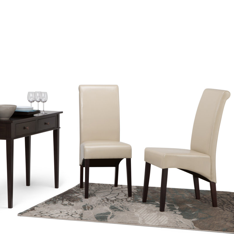 Chaise de salle à manger rembourrée Avalon avec dossier incurvé ergonomique de style moderne Avalon, Gris Pierre