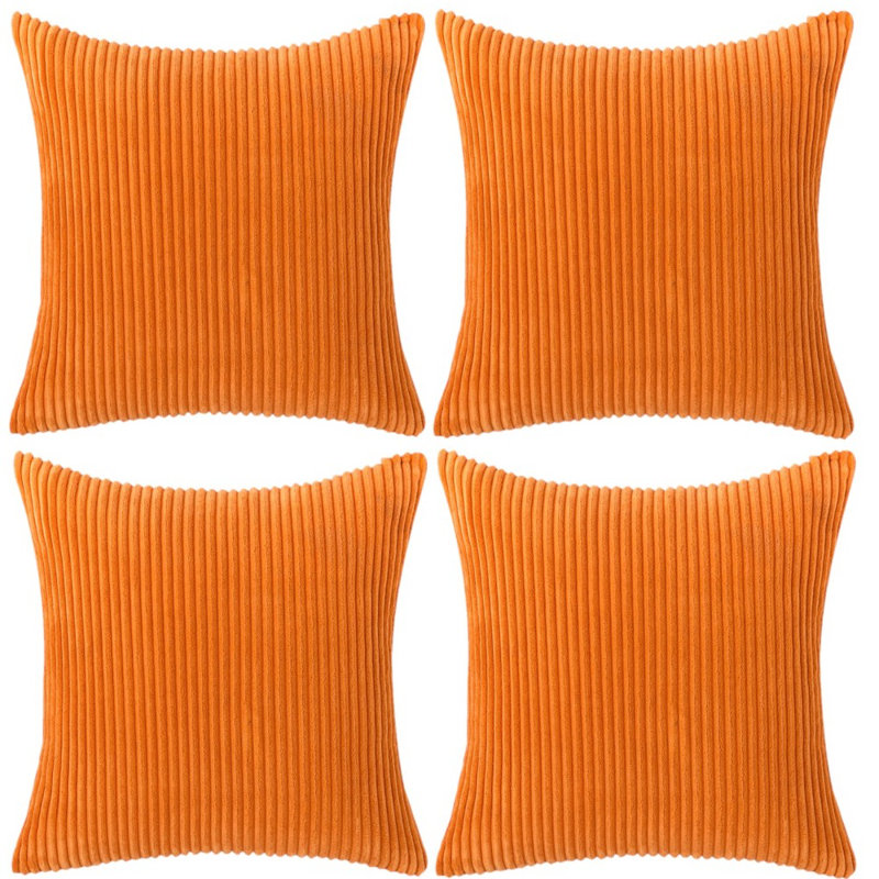 Striped Throw Pillow Cover, Orange, 20" x 20"