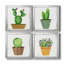 Boho Cacti I - ensemble de 4 peintures sur toile encadrées-1210434372-1210434377