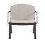 Fauteuil club d'extérieur en polypropylène Luna, structure noire avec coussin beige, ensemble de 2