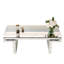 Table basse de 47 pouces avec miroir rectangulaire de luxe, verre trempé cannelé, double protection, s'adapte aux petites pièces absorbant les chocs, pour les intérieurs modernes