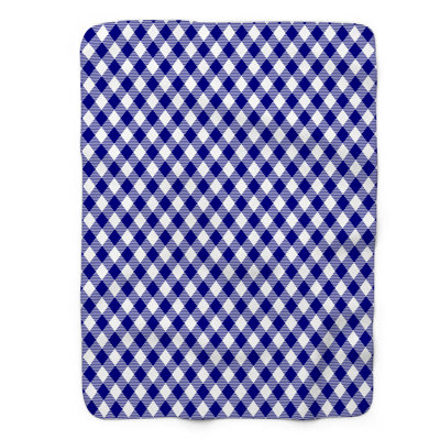 White Check Plaid - 1 Piece Premium Sherpa Blanket