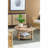 Stylish and Functional Wooden End Table with Open Cane Shelf for Versatile Use in Living Room or Bedroom