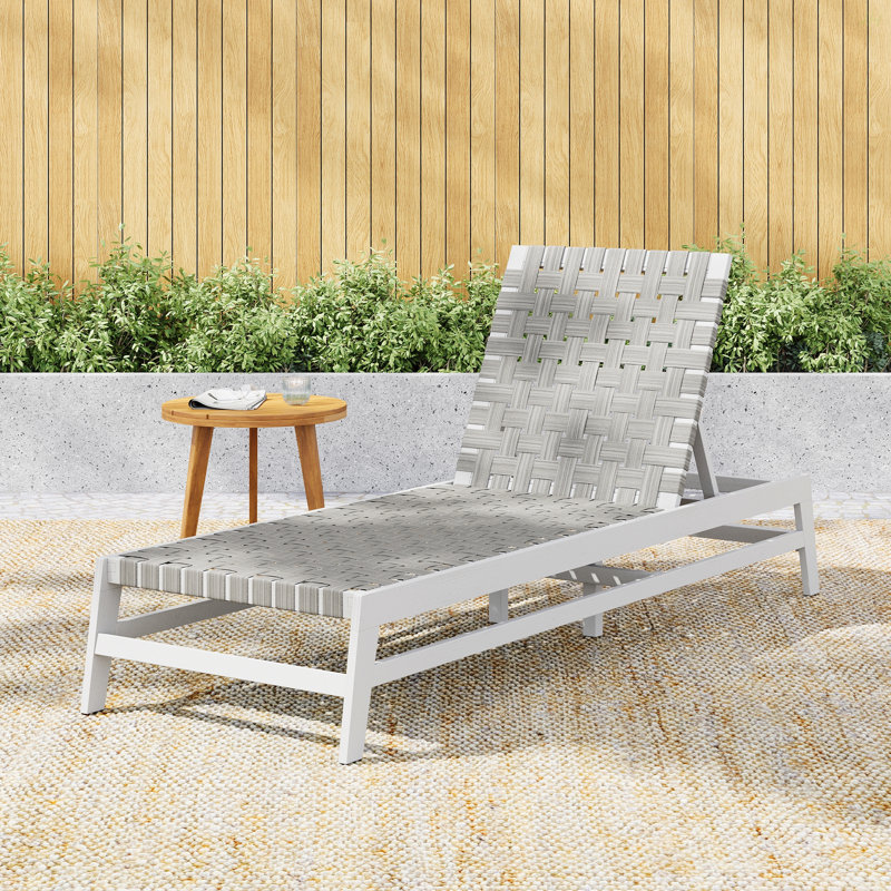 Outdoor Rope Chaise Lounge, Gray