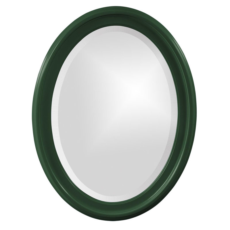 Borna Solid Wood Oval Mirror, Hunter Green